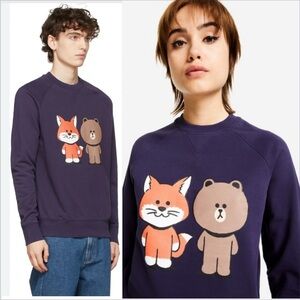 Maison Kitsuné x Line Friends Sweatshirt big print unisex XL navy